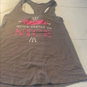 Gray Tank Top with Pink Print